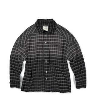 GRADATION FLANNEL CHECK SHIRT (BLACK)