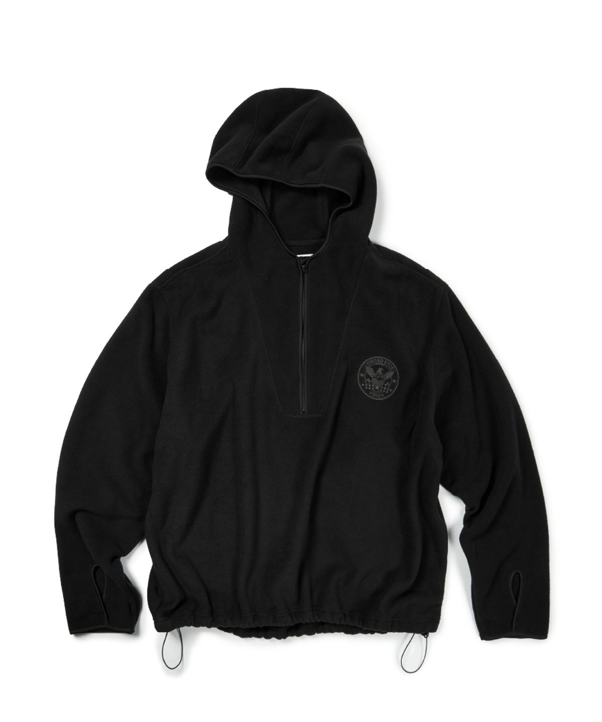 이티씨이(ETCE) UNITED FLEECE HOOD ANORAK (BLACK)