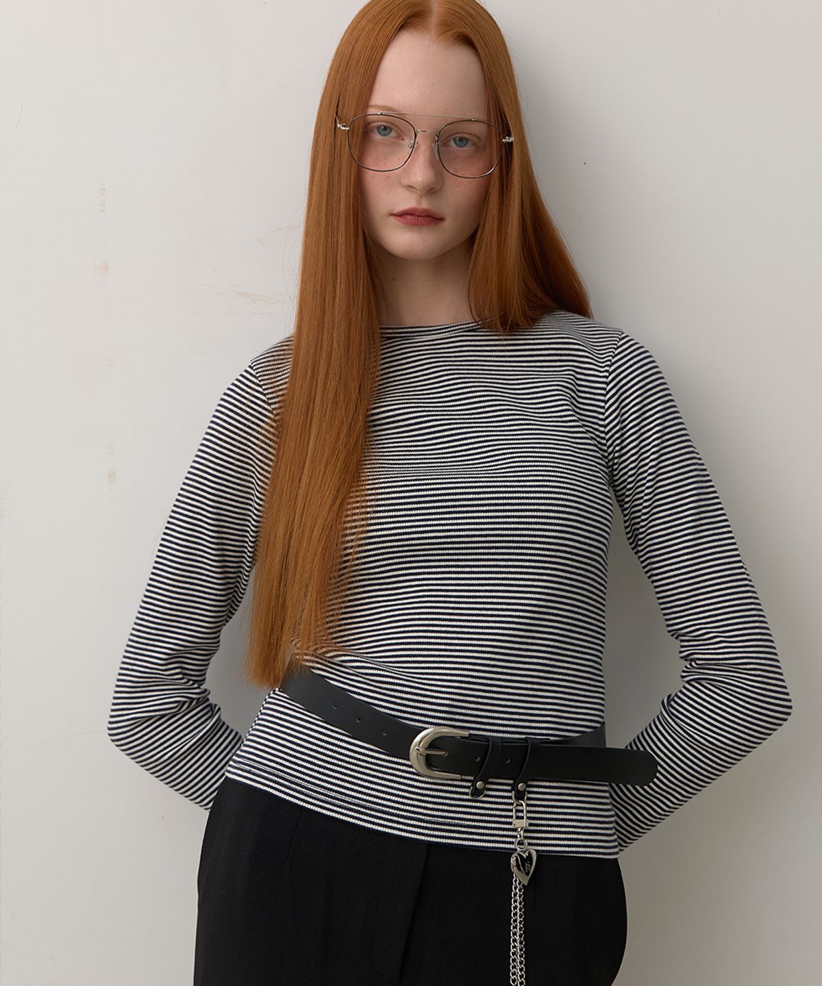 320쇼룸(320SHOWROOM) Noah Stitch Stripe Tee Navy