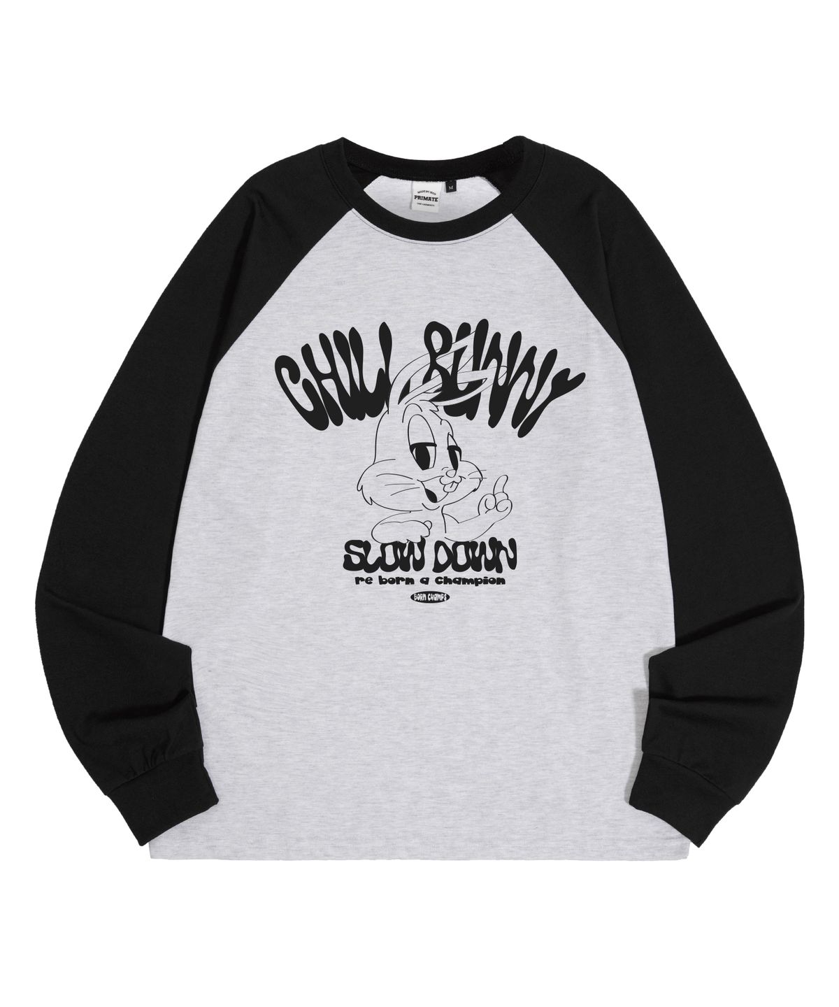 본챔스(BORN CHAMPS) [5 COLORS] CHILL BUNNY 래글런 오버핏 롱 슬리브 B25ST24