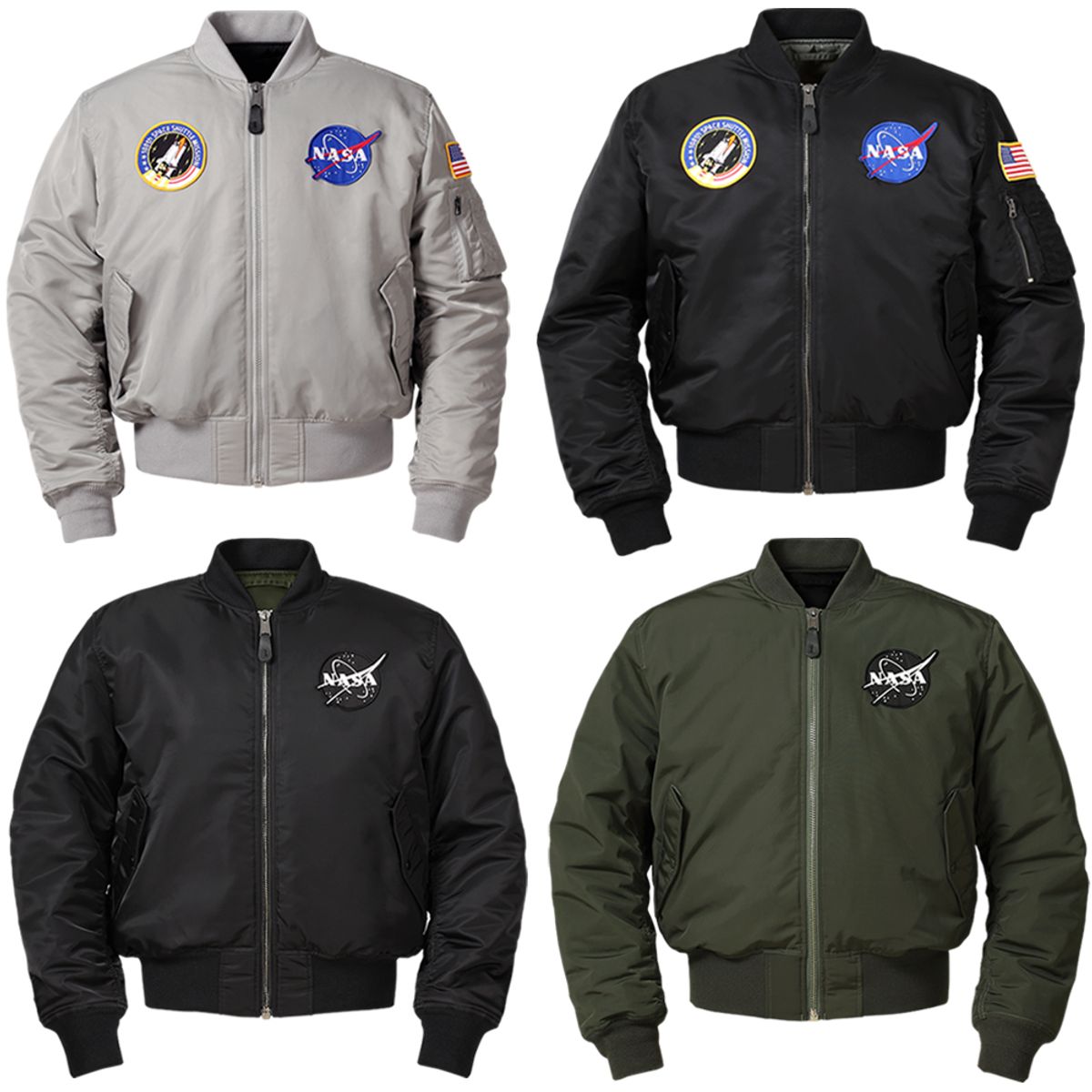 나사(NASA) 남녀공용 양면 리버시블 투웨이 MA-1 자켓 블루종 항공점퍼 아우터 [4컬러]
