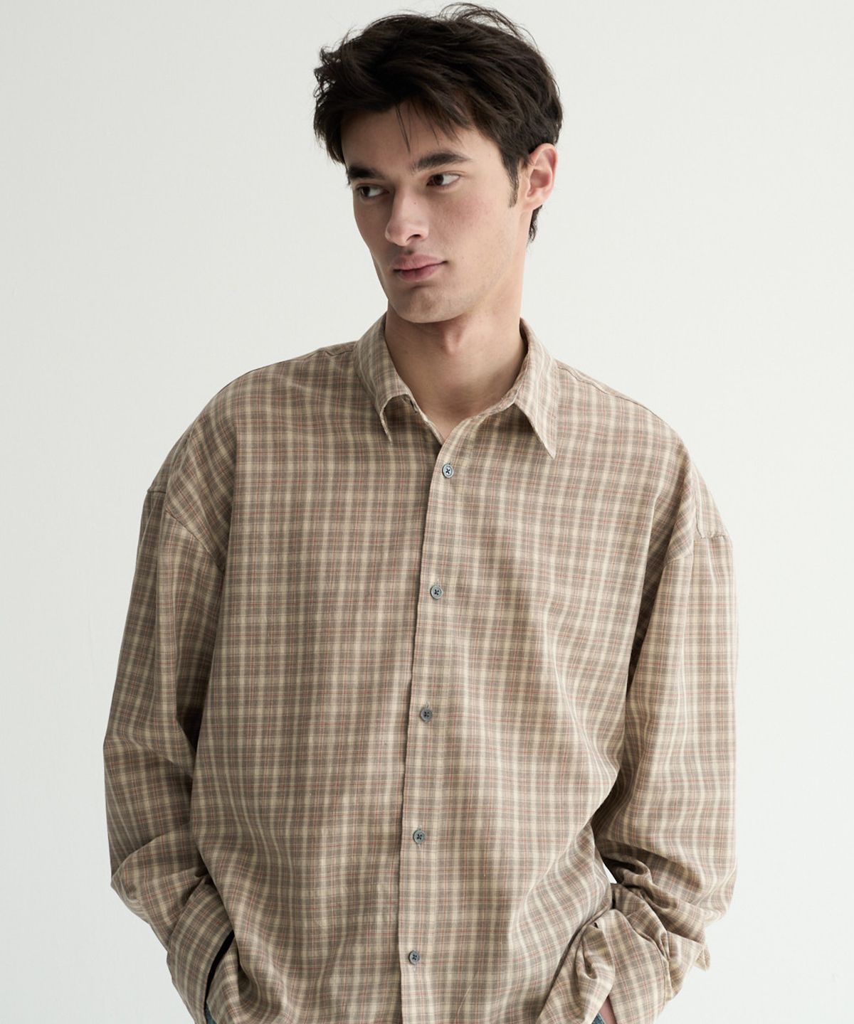 페이크캠퍼(FAKE CAMPER) 스탠다드핏 체크셔츠 [BEIGE]