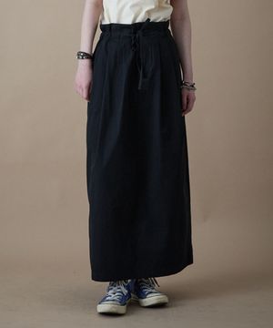 썸머 코튼 이지 밀리터리 하이 웨스트 스커트 블랙_FR2WS21F