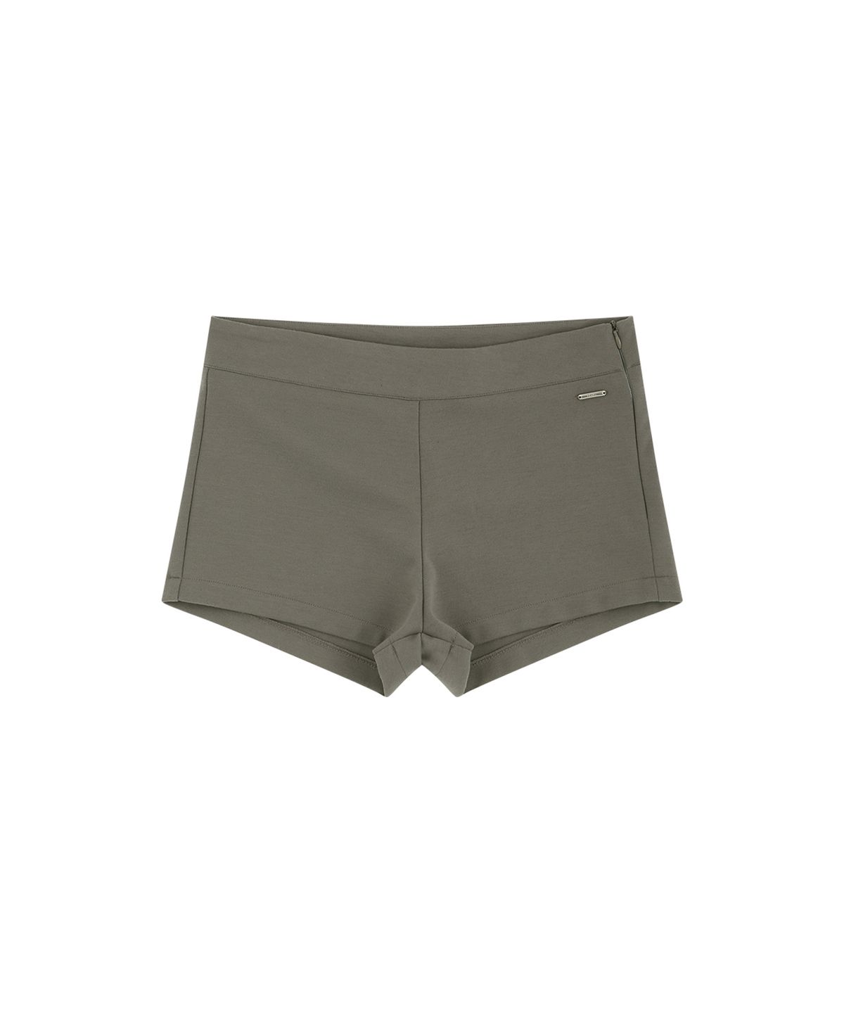 더포르타(THEPORTA) METAL LOGO MICRO SHORTS, DEEP BEIGE