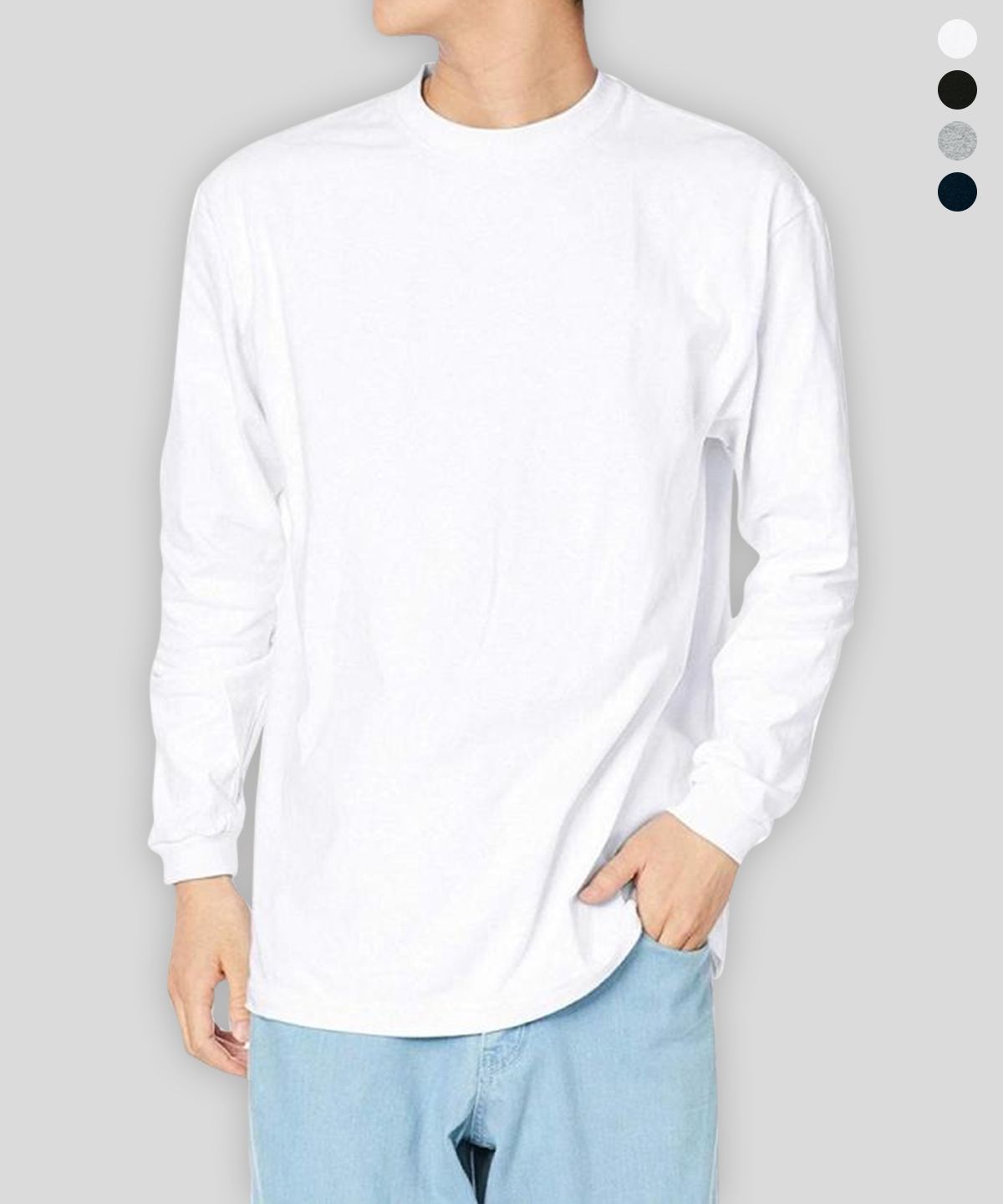프린트스타(PRINTSTAR) 14수 7.4oz 헤비웨이트 라운드 오버핏 무지 긴팔 티셔츠 - 4 COLOR
