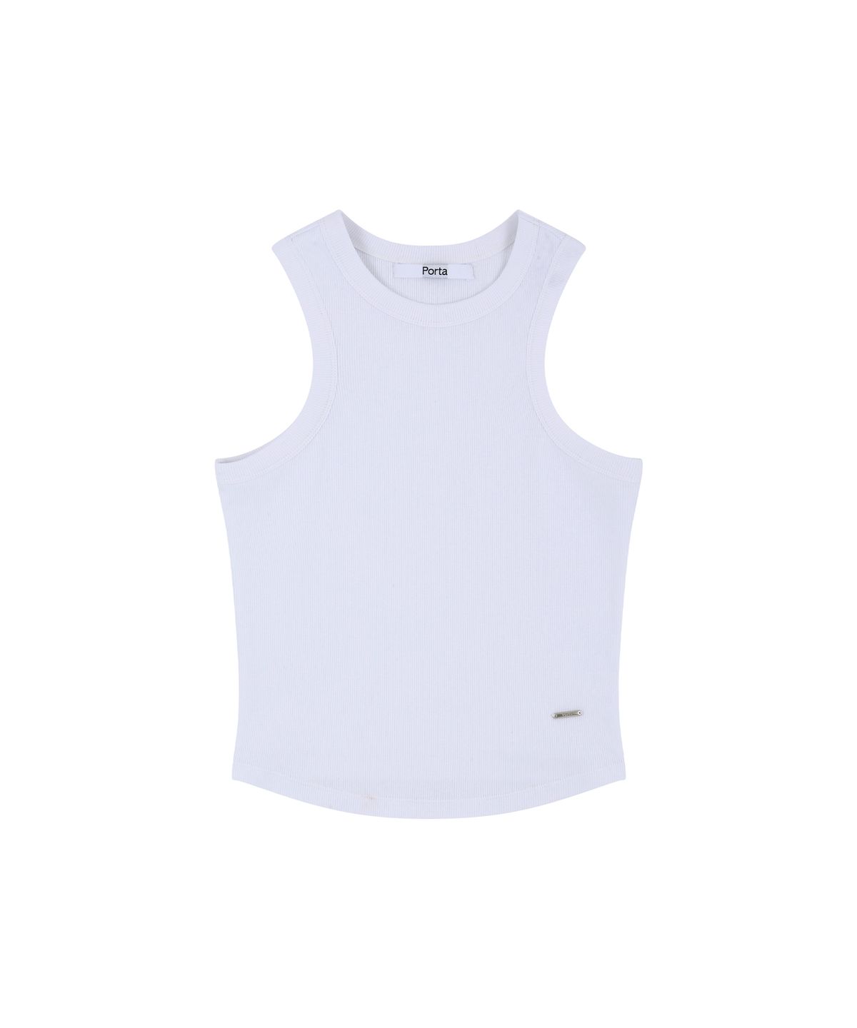 더포르타(THEPORTA) ESSENTIAL RIBBED TANK TOP, WHITE