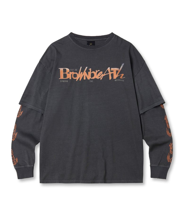 TRACE PIGMENT LAYERED TEE - CHARCOAL