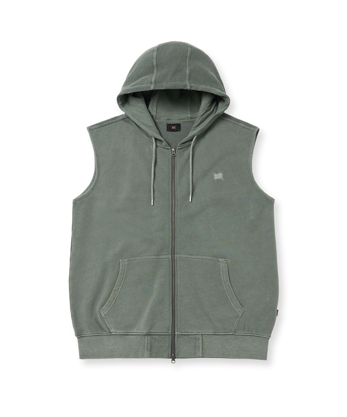 브라운브레스(BROWNBREATH) PIGMENT TAG HOOD VEST - KHAKI