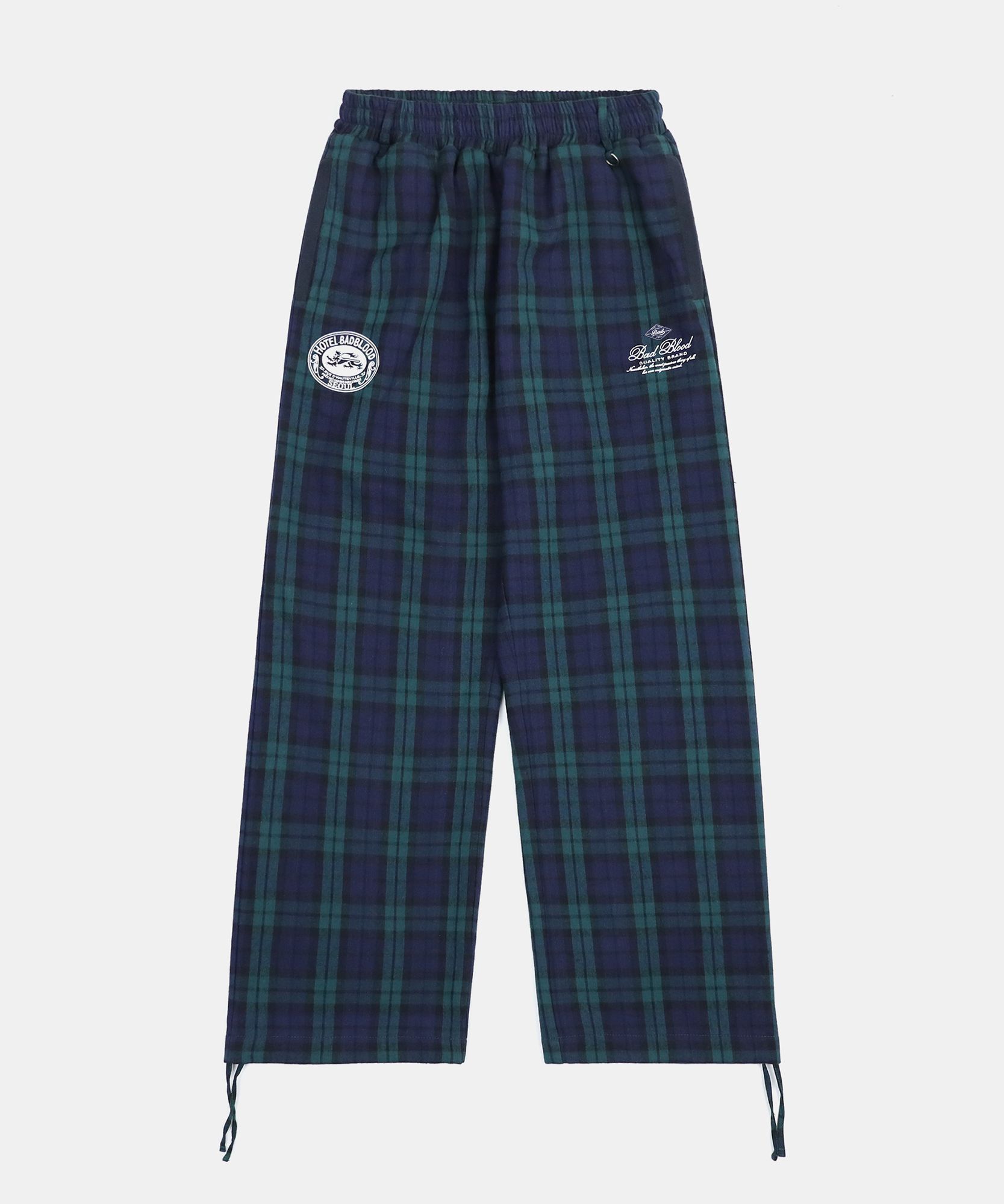 MUSINSA | BADBLOOD Classic Check 2 Way Jogger Trousers - Green