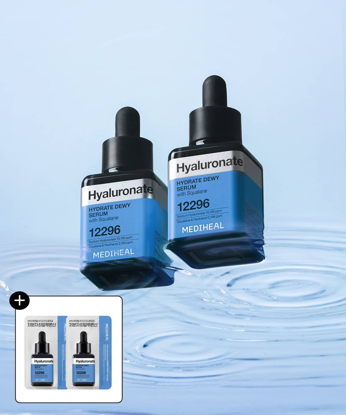 메디힐(MEDIHEAL) [2개] 히알루론산 수분 밀도 세럼 40ml+40ml (세럼 4ml 추가 증정)