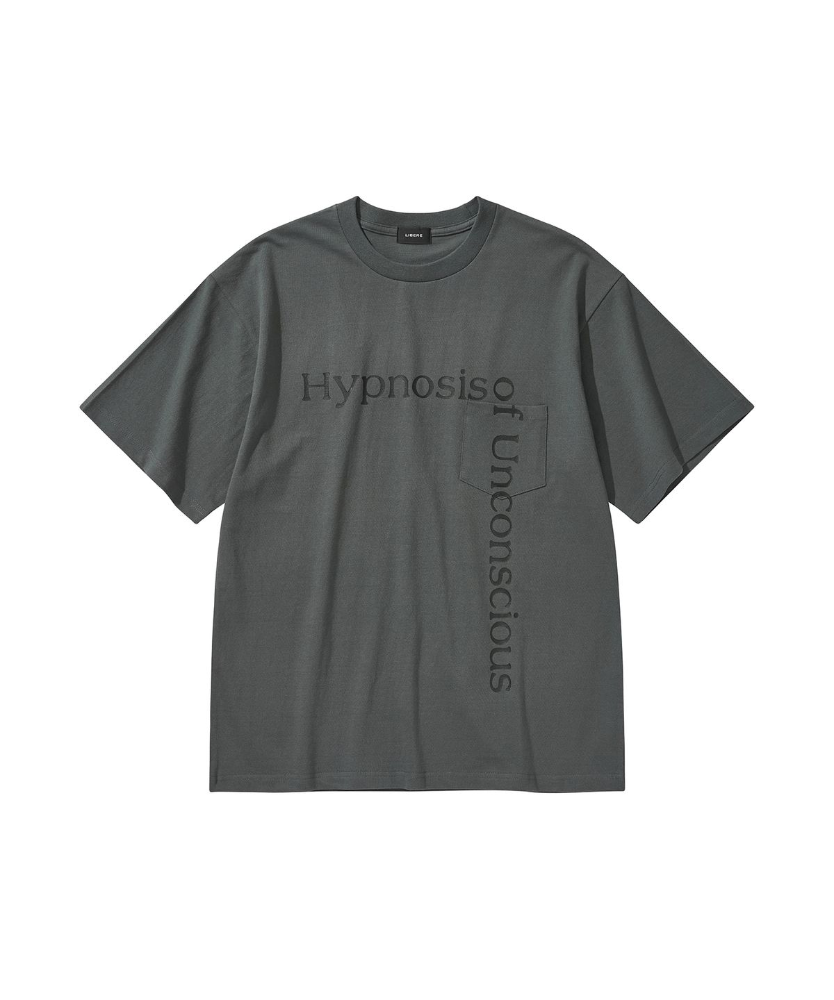 리베레(LIBERE) MESSAGE T-SHIRT / CHARCOAL