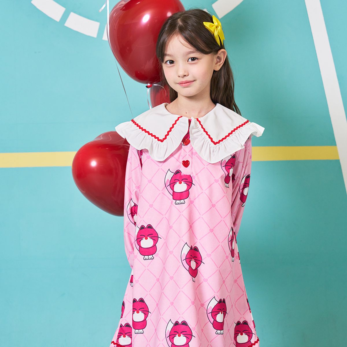 미니도우(MINIDOU) 스마일캣 빅카라 원피스