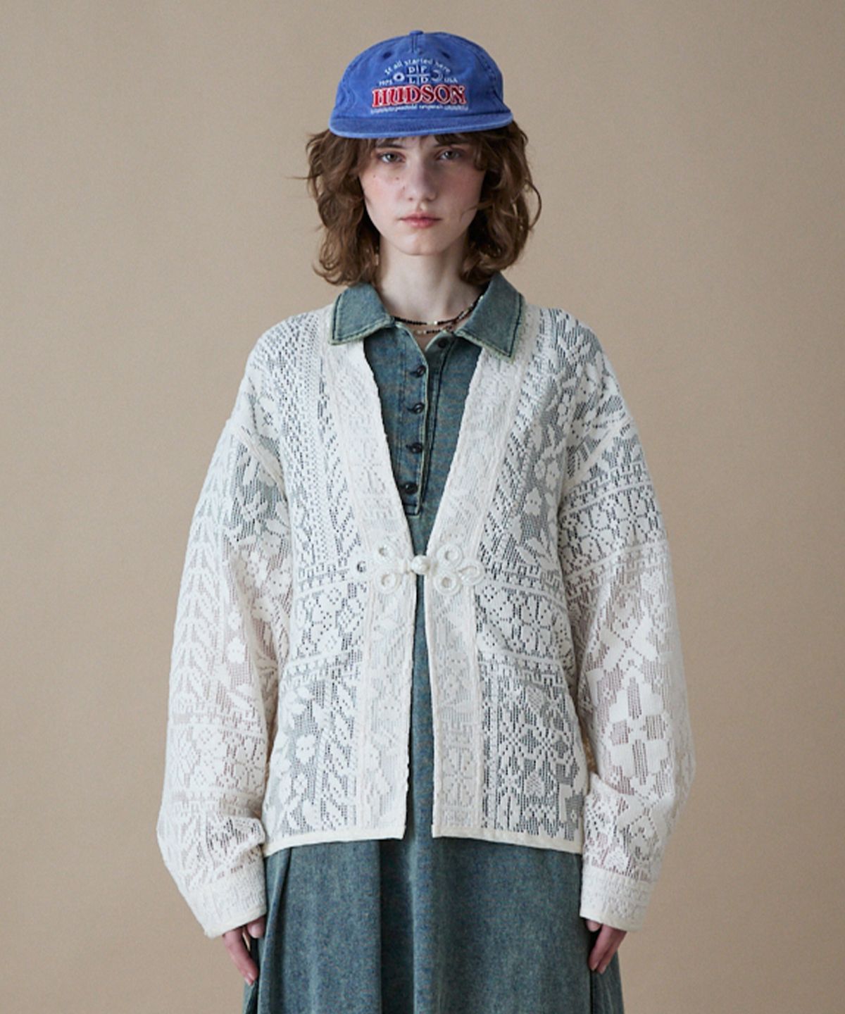 펜필드(PENFIELD) 오리엔탈 크로쉐 로브 아이보리_FR1WJ20F