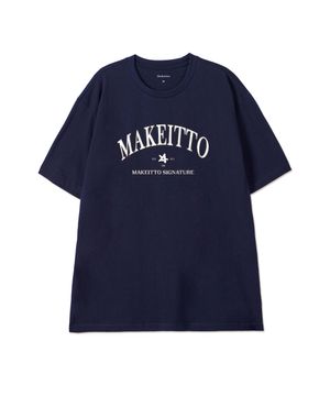 [PAINTING LETTERING]CREW NECK TEE_NAVY