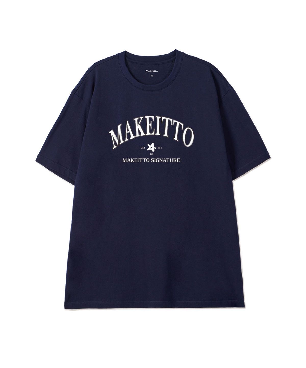 메이킷투(MAKEITTO) [PAINTING LETTERING]CREW NECK TEE_NAVY