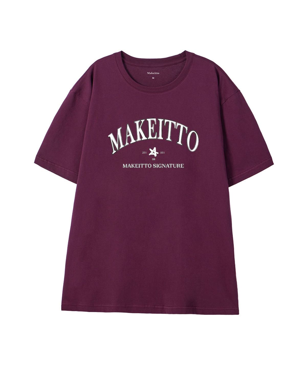 메이킷투(MAKEITTO) [PAINTING LETTERING]CREW NECK TEE_WINE