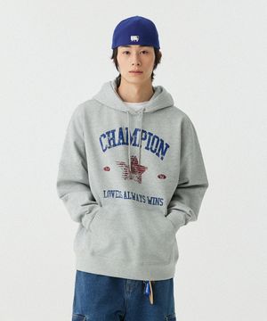 [M~4XL] 챔피온 러버스 후드티_멜란지 그레이