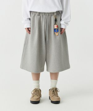 [M~4XL] 벨트 루프 오버핏 스웻 쇼츠_멜란지 그레이