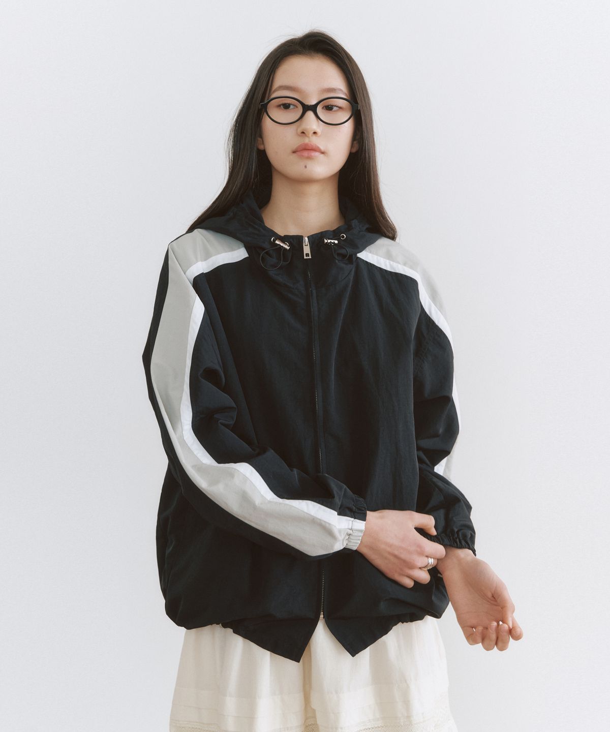 쎄미(SSEMI) LINE TRACK JACKET(BK)