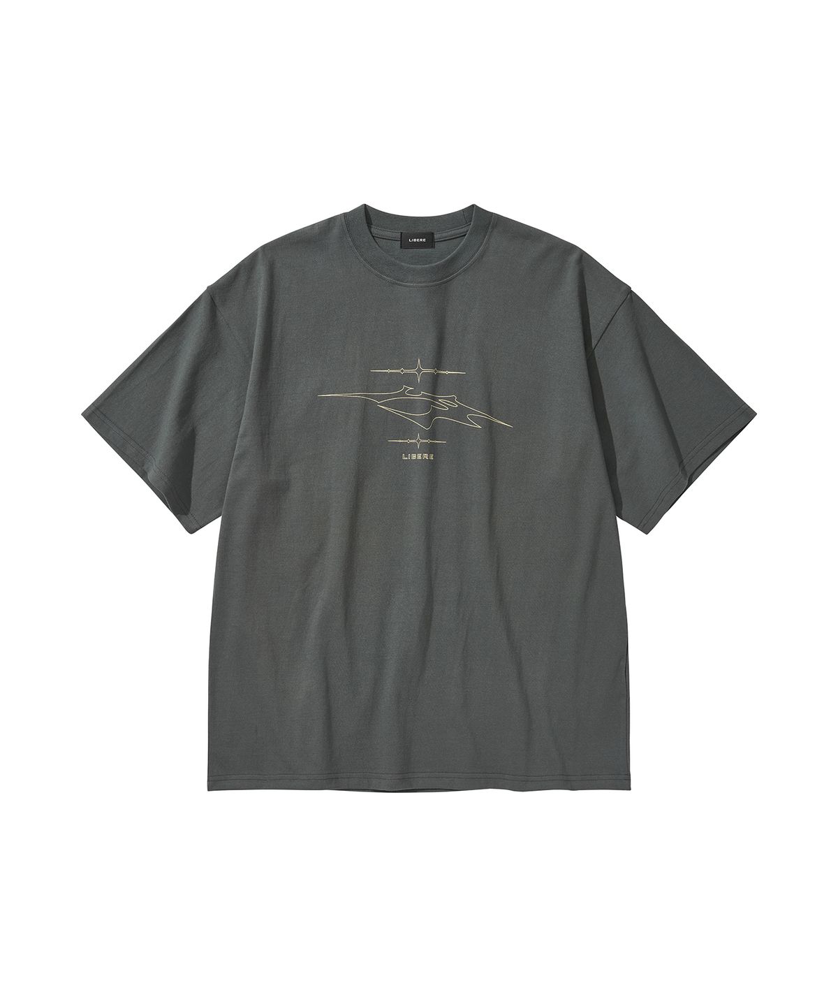 리베레(LIBERE) LR LOGO T-SHIRT / CHARCOAL