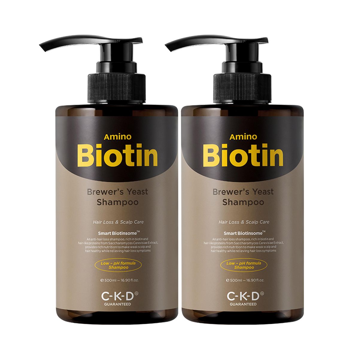 씨케이디 개런티드(CKD GUARANTEED) 아미노비오틴 맥주효모 샴푸 500ml 2개