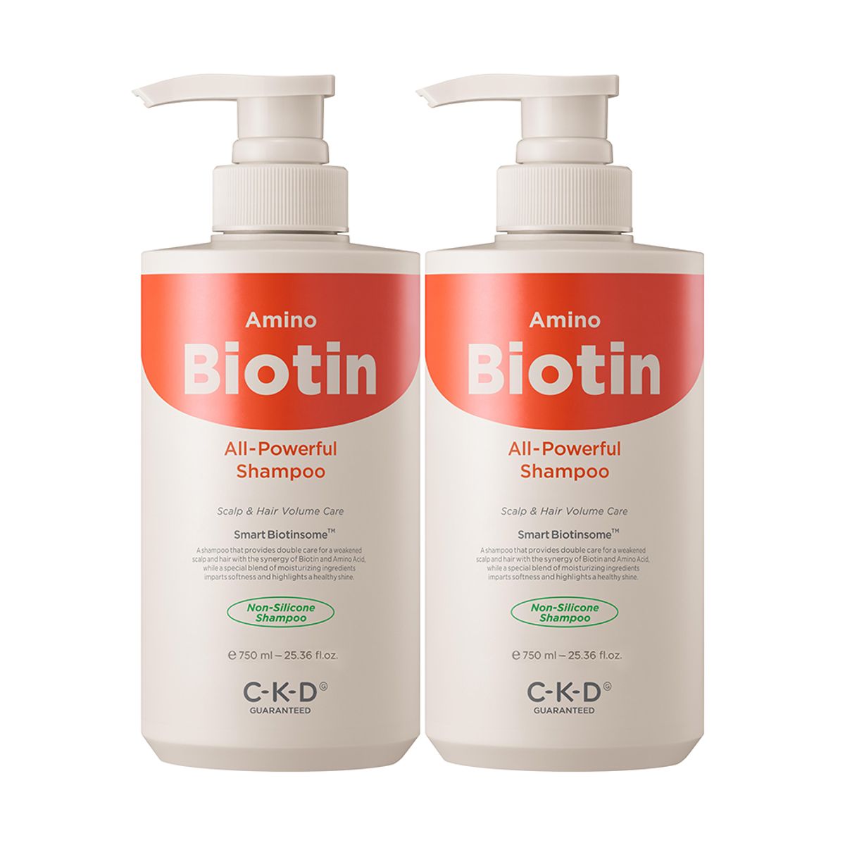 씨케이디 개런티드(CKD GUARANTEED) 아미노비오틴 올파워풀 샴푸 750ml 2개
