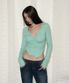 Nina Button Lace Long Sleeve Top (Mint)