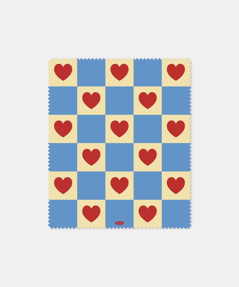 Heart Checkered Pattern Glasses Cleaner