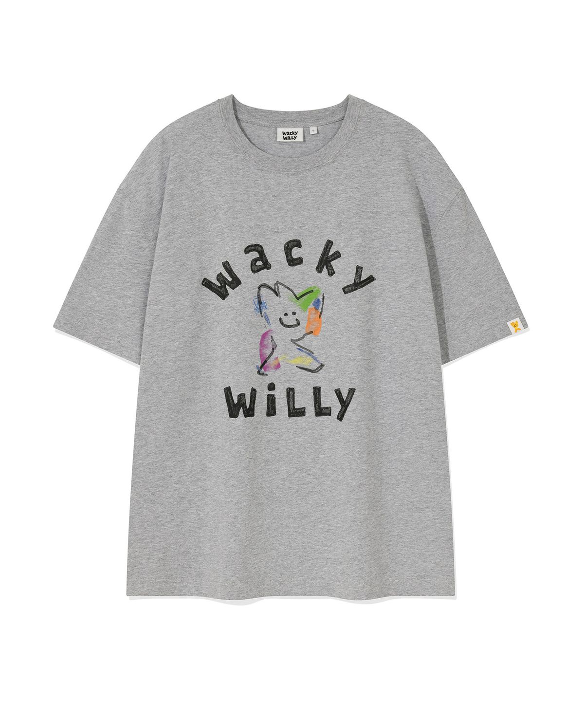 와키윌리(WACKY WILLY) 빅 키키 그래픽 반팔 티셔츠 그레이