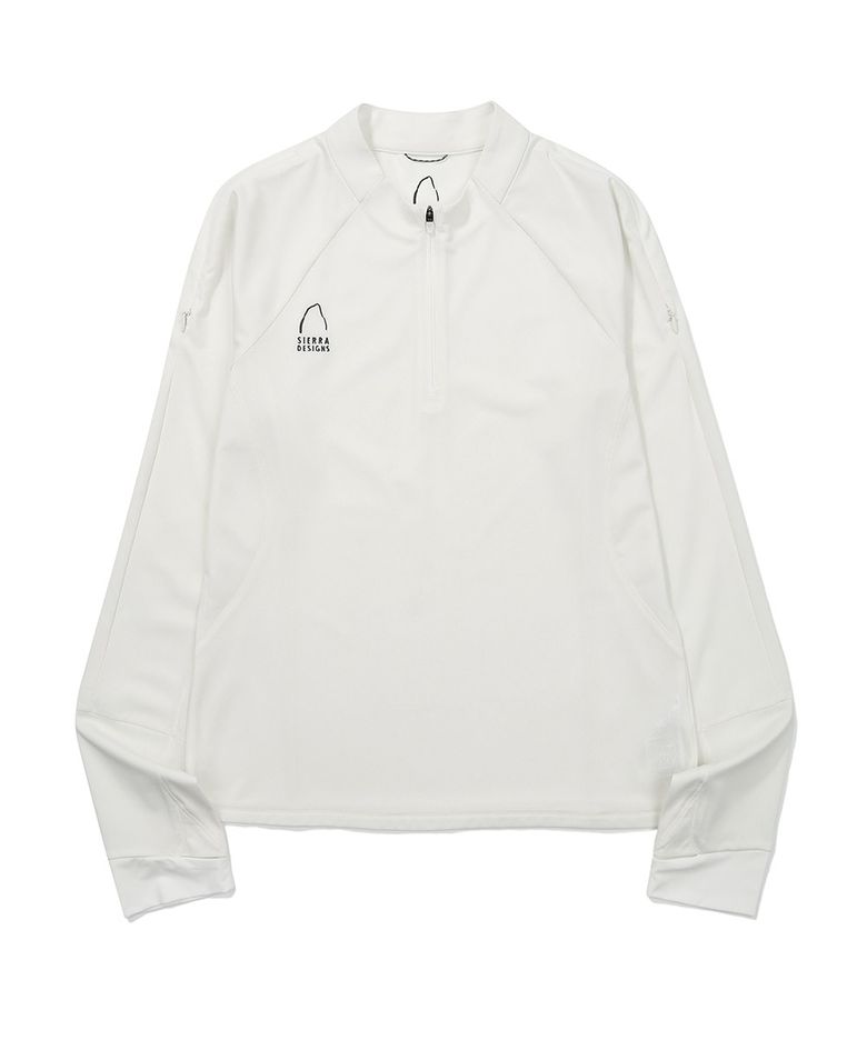 W) 가브로(GABBRO) 하프집업 긴팔티 IVORY