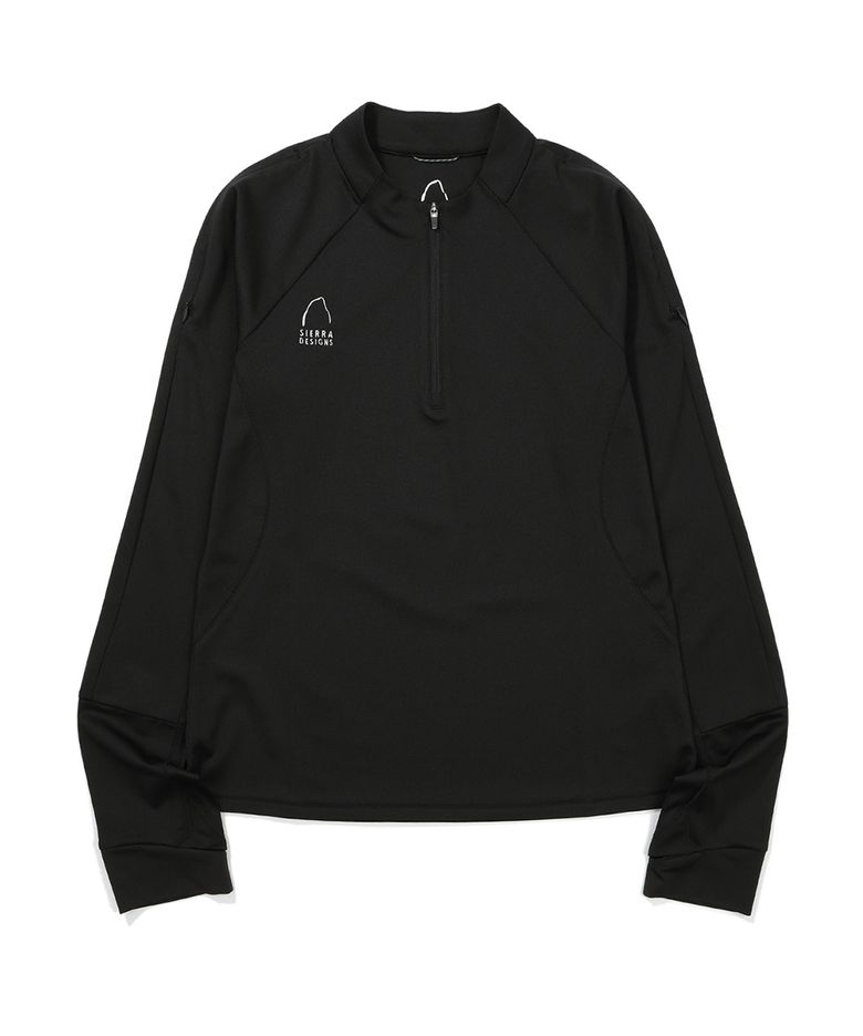 W) 가브로(GABBRO) 하프집업 긴팔티 BLACK