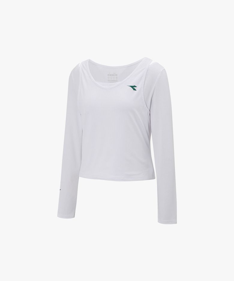 듀얼 레이어드 긴팔 티셔츠 우먼 OFF WHITE