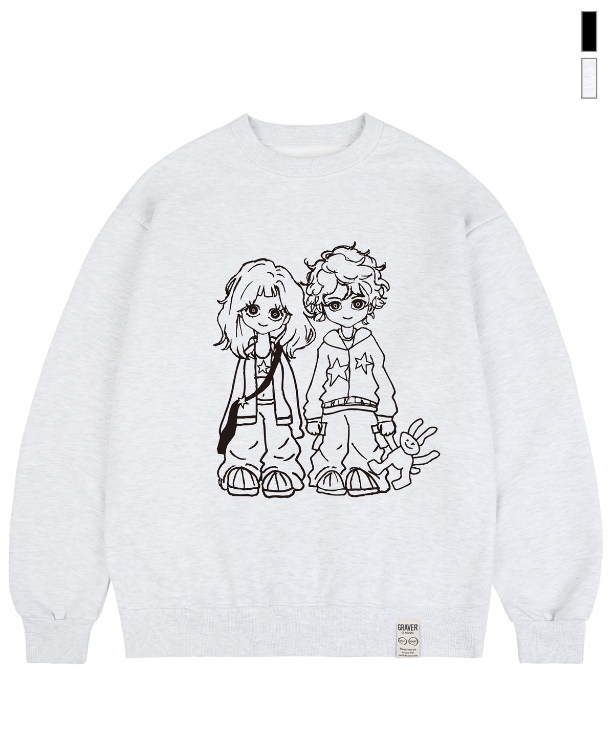 그레이버(GRAVER) [UNISEX]GIRL&BOY 맨투맨_2color