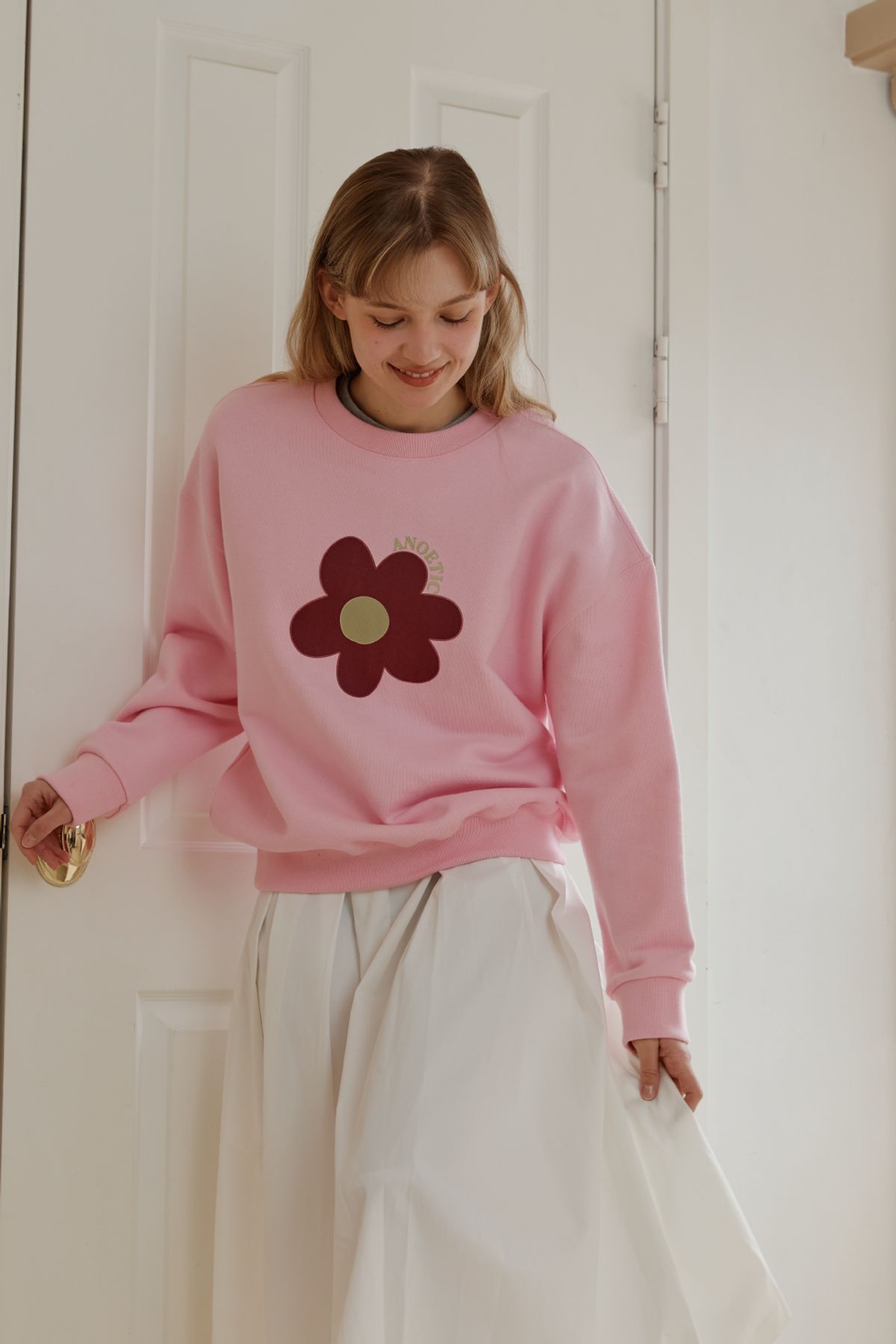아노에틱(ANOETIC) ANC FLOWER SWEATSHIRT_PINK
