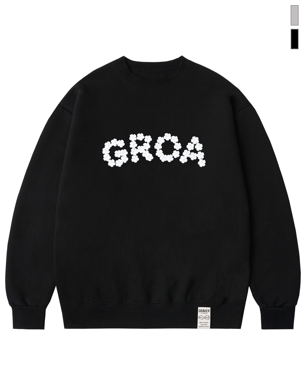 그레이버(GRAVER) [UNISEX]GROA 플라워 로고 맨투맨_2color