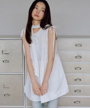 레인 벌룬 미니 원피스 [WHITE]