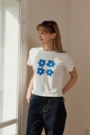 ANC FLOWER COMBI T-SHIRT_WHITE