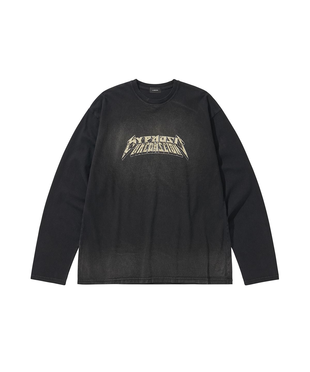 리베레(LIBERE) WASHED LONG SLEEVE TEE / BLACK