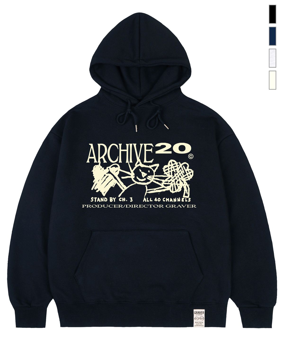 그레이버(GRAVER) [UNISEX]ARCHIVE20 후드티_4color