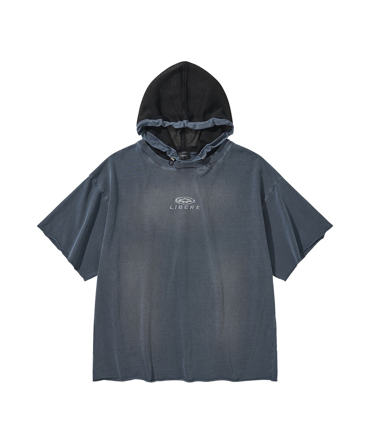 리베레(LIBERE) MESH HOOD T-SHIRT / NAVY