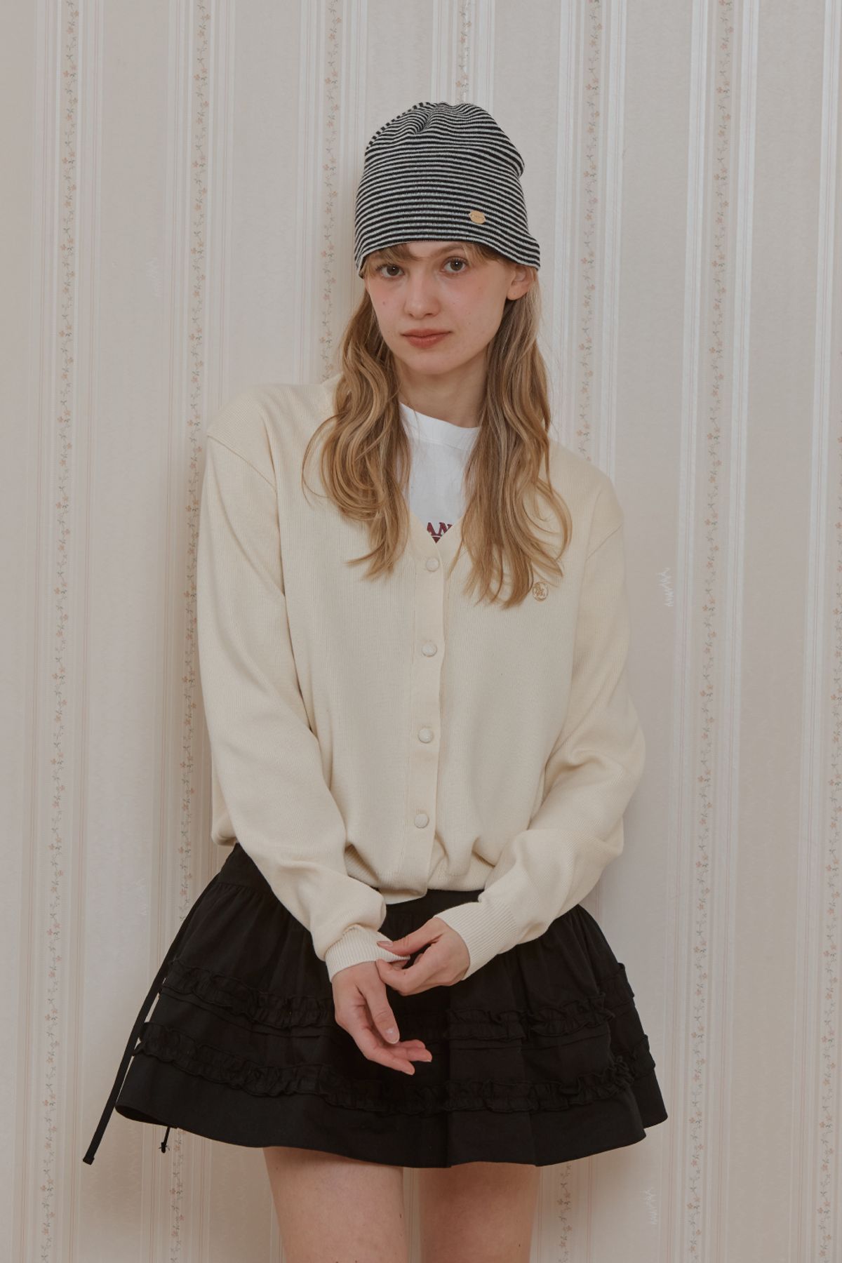 아노에틱(ANOETIC) ANC BASIC V-NECK CARDIGAN_IVORY
