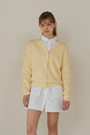 ANC BASIC V-NECK CARDIGAN_YELLOW