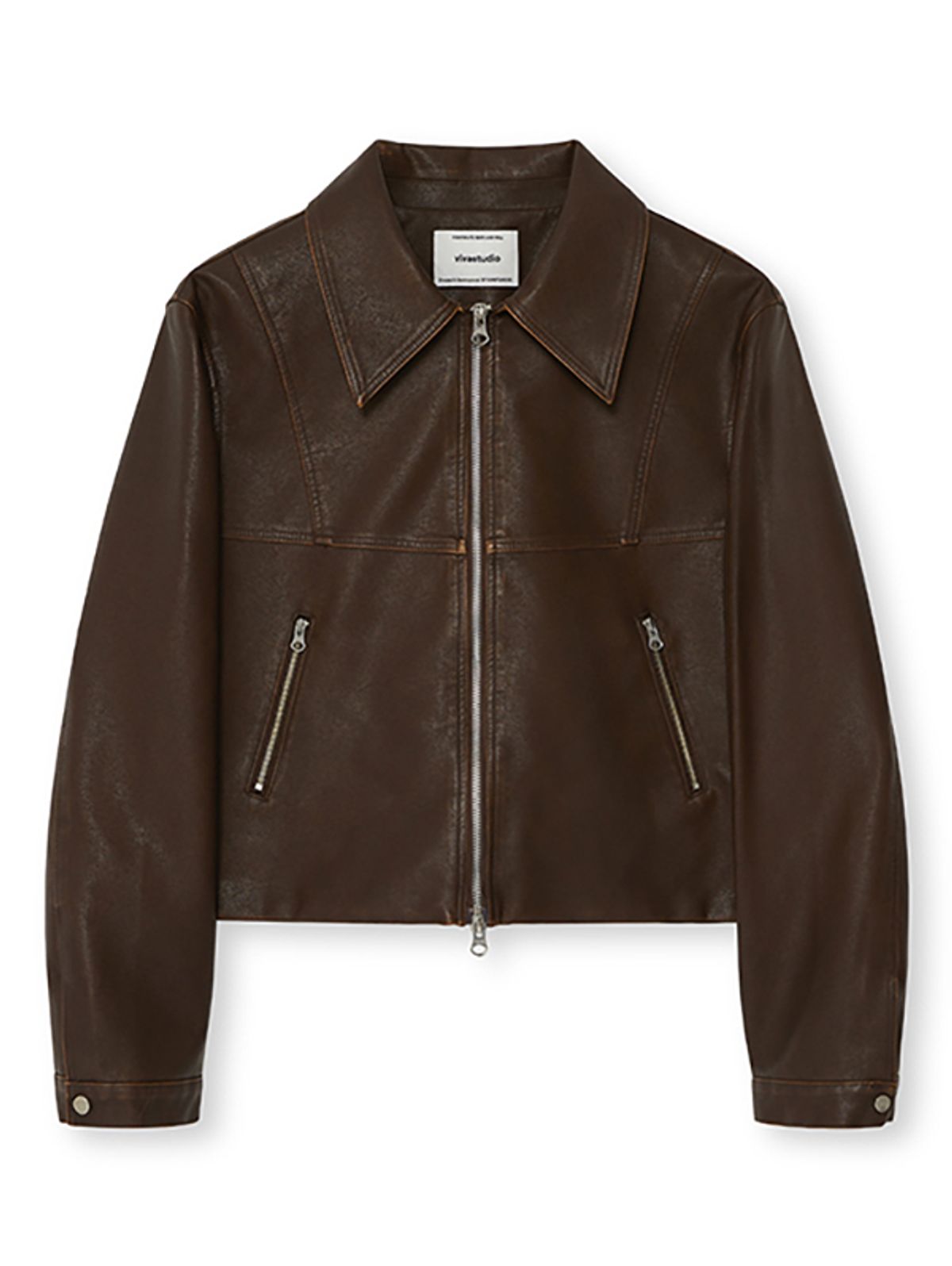 비바스튜디오(VIVASTUDIO) WOMAN BARRIO SINGLE RIDER JACKET [BROWN]