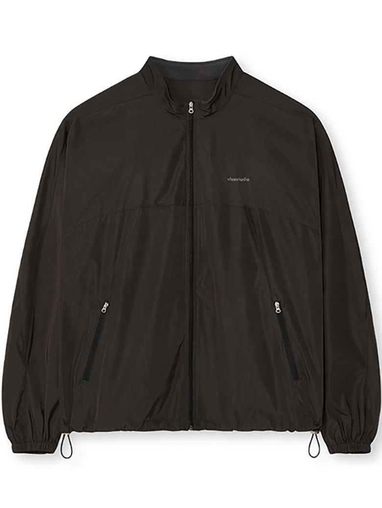WOMAN STITCH WIND JACKET [CHARCOAL]