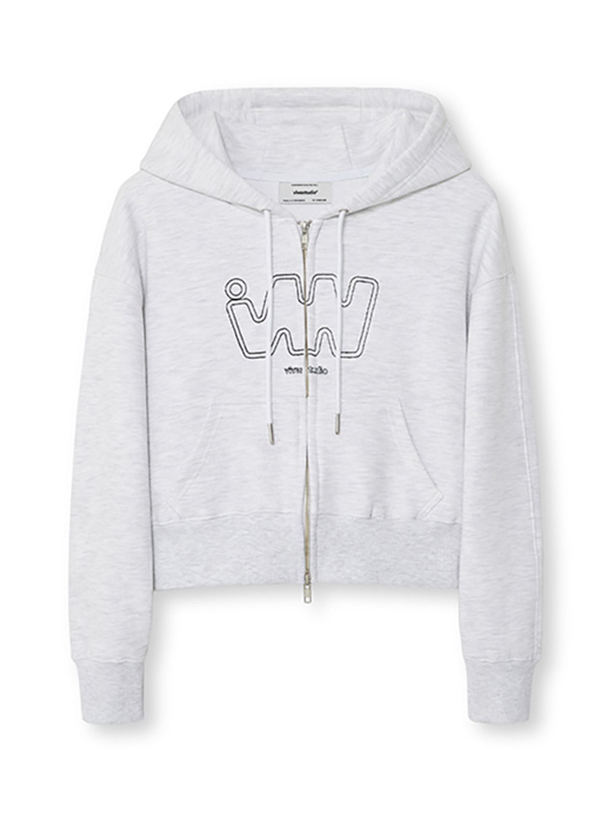 비바스튜디오(VIVASTUDIO) WOMAN LOGO HOODIE ZIP-UP [LIGHT GRAY]