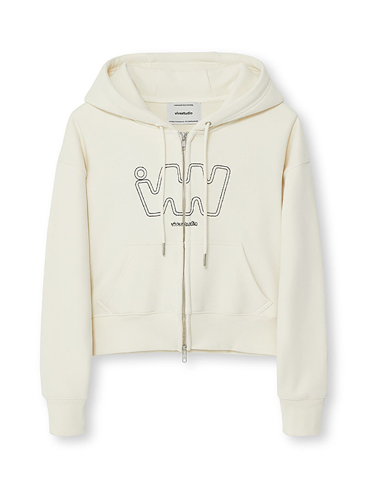 비바스튜디오(VIVASTUDIO) WOMAN LOGO HOODIE ZIP-UP [CREAM]