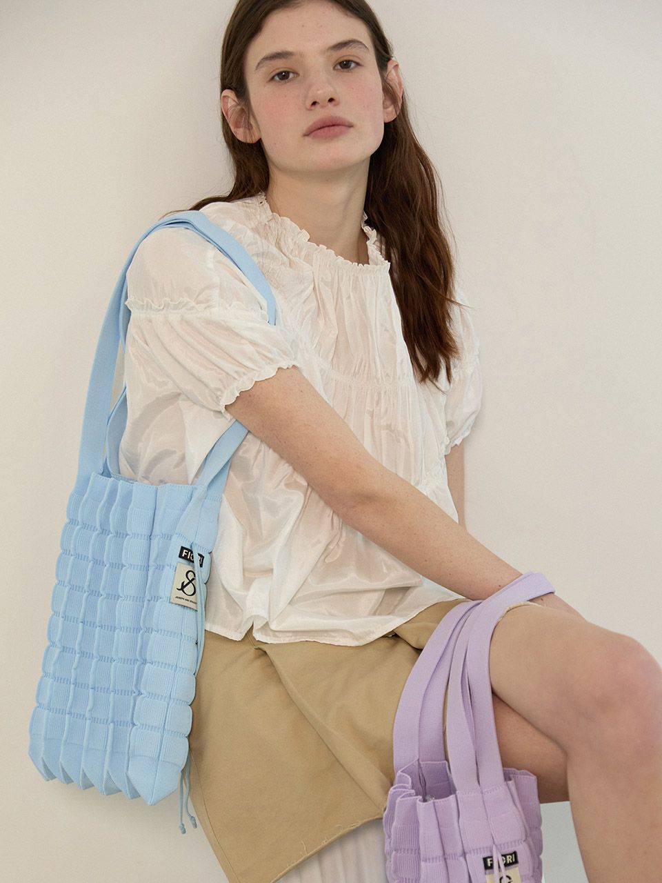 【JOSEPH&STACEY】韓国人気★LUCKY PLEATS KNIT M FIORI JOSEPH&STACEY】Lucky Pleats Knit M 全19色 韓国 バッグ
