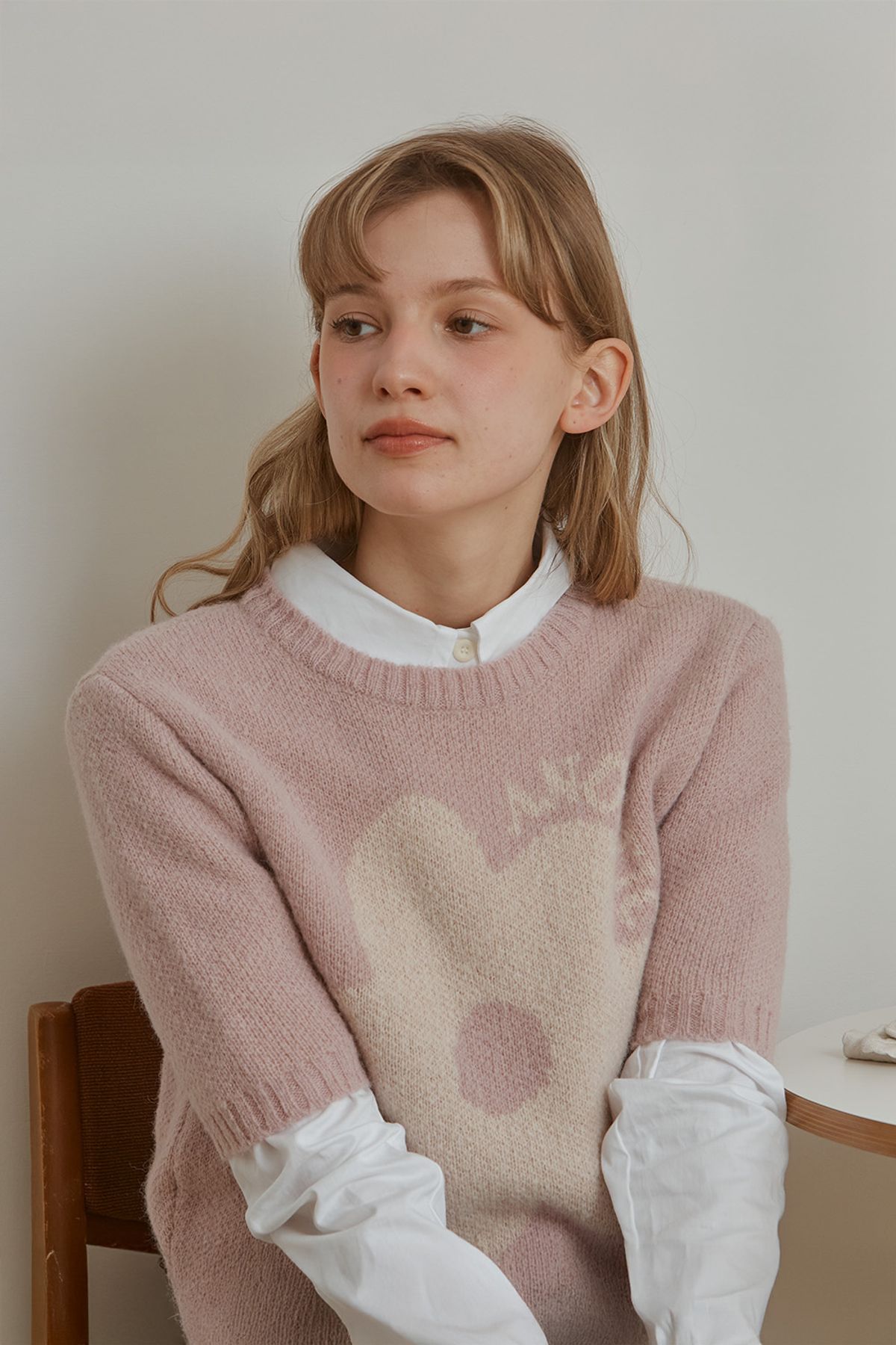 아노에틱(ANOETIC) ANC HALF FLOWER KNIT_PINK