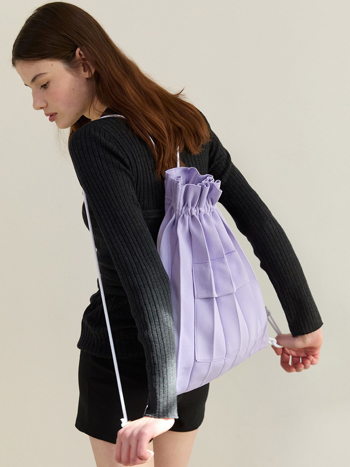 조셉앤스테이시(JOSEPH&STACEY) Lucky Pleats Knit String Backpack (ALL)