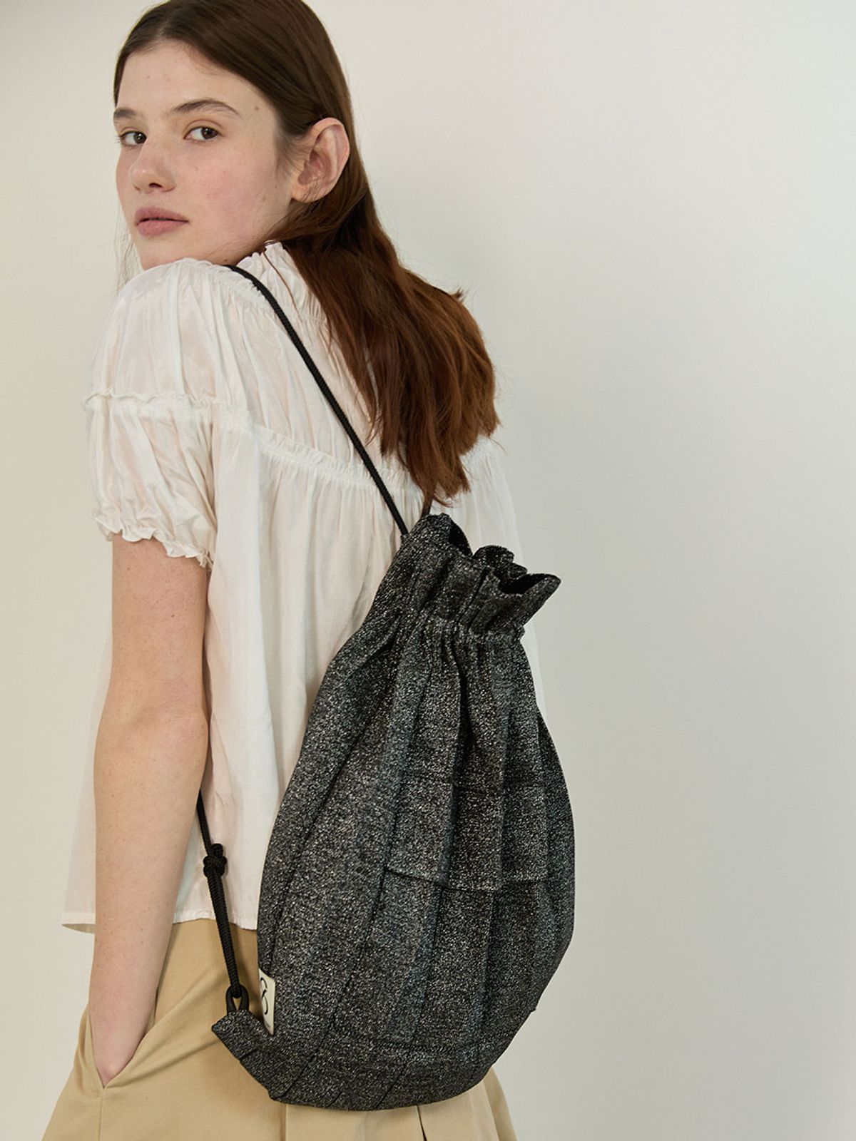 조셉앤스테이시(JOSEPH&STACEY) Lucky Pleats Knit String Backpack Starry (ALL)